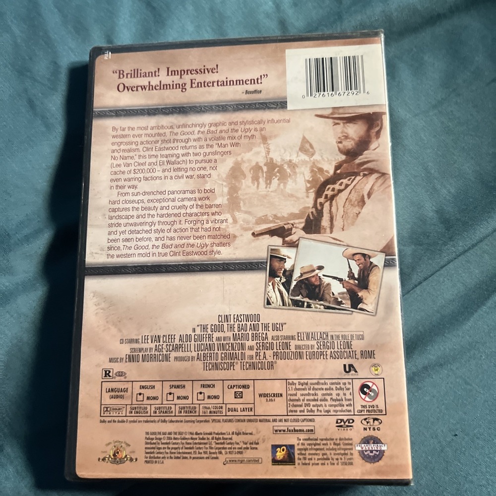 The Good, the Bad and the Ugly (DVD) NEW Sealed Clint Eastwood - Picture 2 of 4